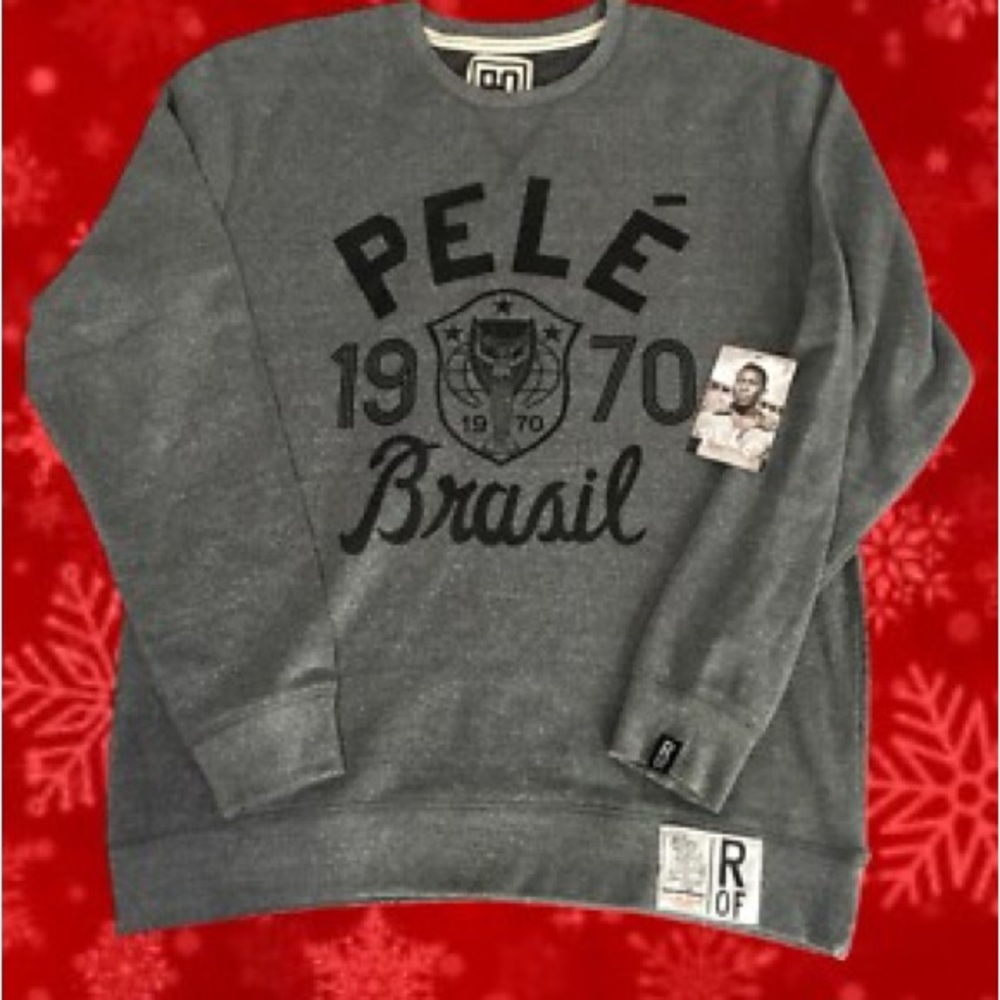 FINAL SALE 🏷️ Roots of Fight Men's PELE hoodie sweater size BRASIL 1970